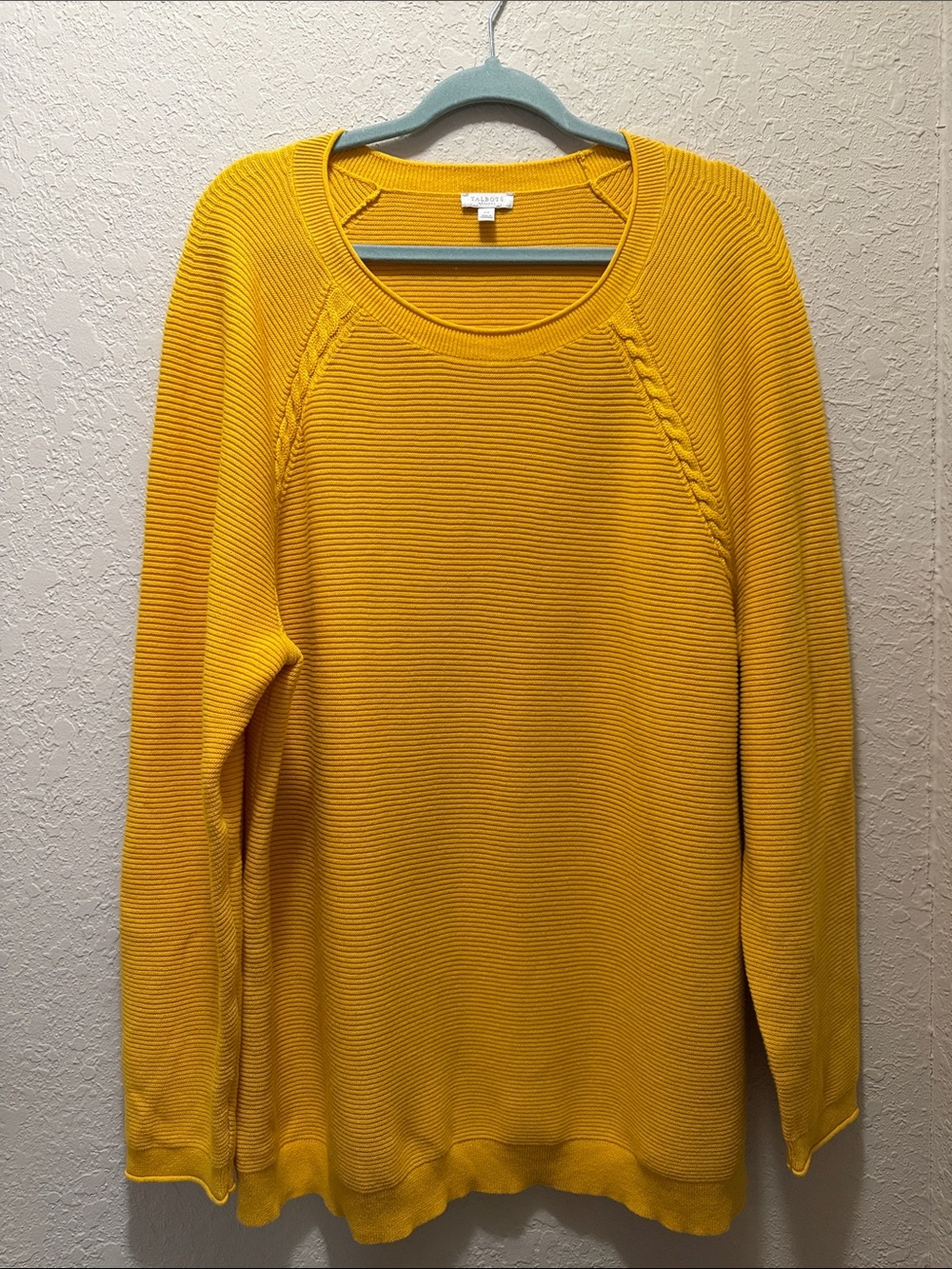 NWOT, Talbots Golden Yellow Crewneck Knit Sweater, Size 2X